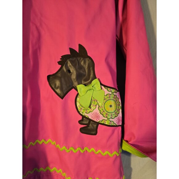 Hartstrings Girls Size 7/8 Rain coat Jacket Raincoat Pink Scottie Dog So Cute - Picture 2 of 3